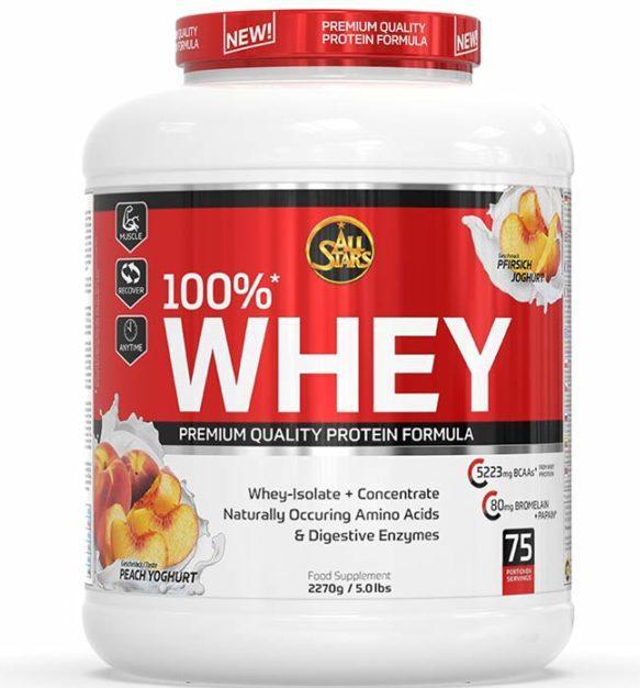 Image du produit All Stars 100% Whey Protein (2270 can) (Pêche, 1 pcs, 2300 g)