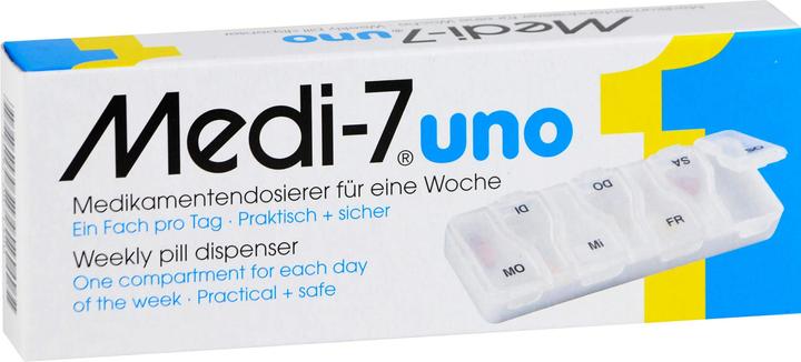 Actual product image Medi-7 Uno medicine dispenser for one week, one compartment per day, 1 pc. Container