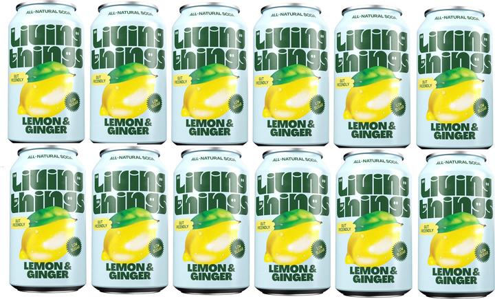 Produktbild Living Things Soft-Drinks Lemon & Ginger 12 x 0.33 l (12 x 33 cl)