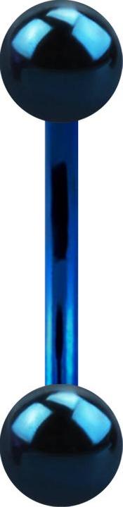 Star Piercing Banane dunkelblau mit zwei Kugeln (ohne Messing, Chirurgenstahl 316L)
