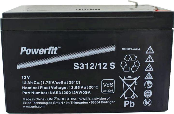 Immagine prodotto Exide Batteria Powerfit S312/12S, connessione 4,8mm (12 V, 12 Ah)
