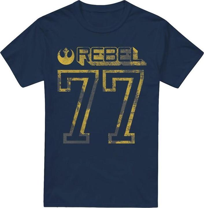 Actual product image Star Wars Mens Rebel 77 T-Shirt (S)
