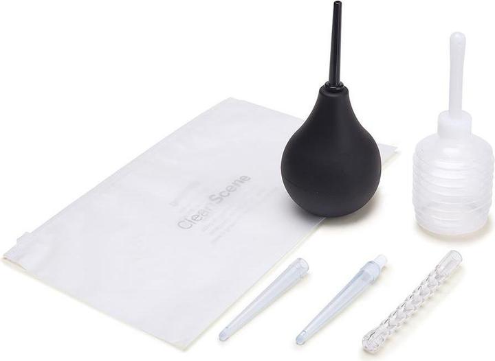 AquaClean Clean Scene 7 Piece Anal Douche Set with Flexible Tip Head - Versatile and Comfortable Enema Set