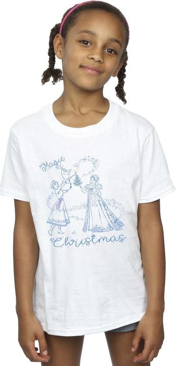 Actual product image Disney Girls Frozen Magic Christmas Cotton T-Shirt (140, 146)