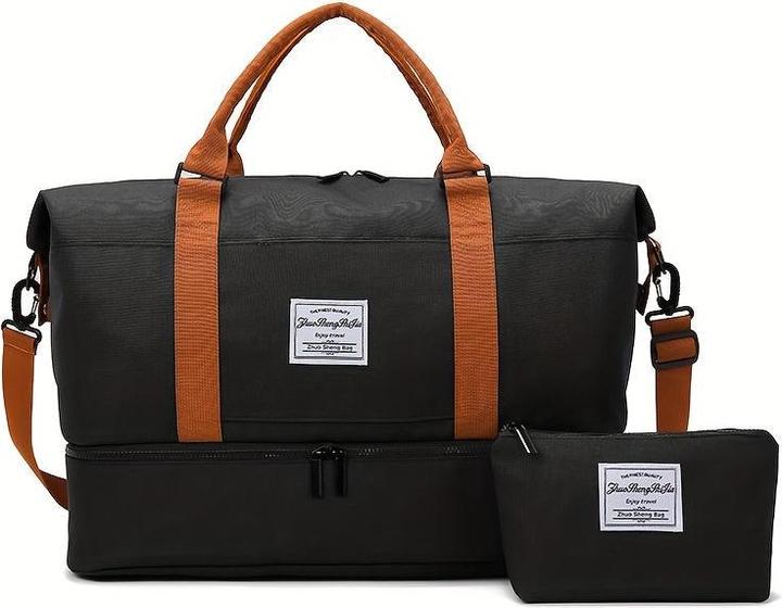 Only-Bags.Store Set di borse da viaggio in 2 pezzi con borsa da toilette, borsa da viaggio crossbody di grande (55 l)