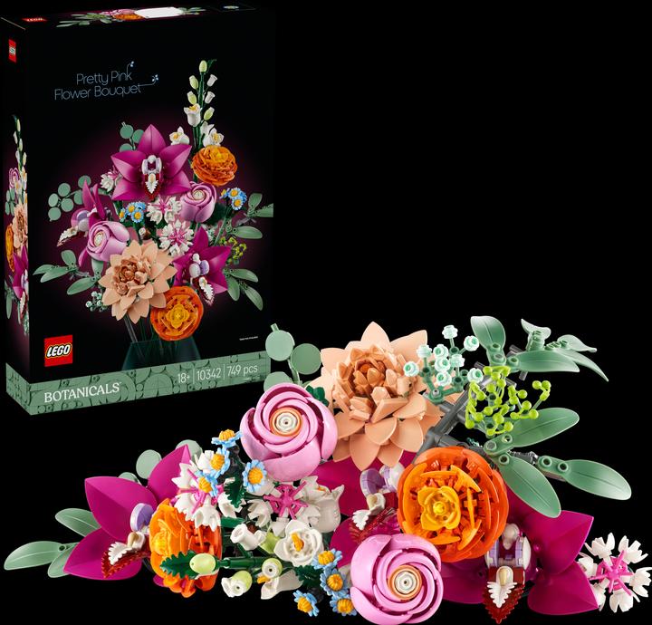 Produktbild LEGO Schöner Rosafarbener Blumenstrauss (10342, LEGO Botanical, LEGO Icons)