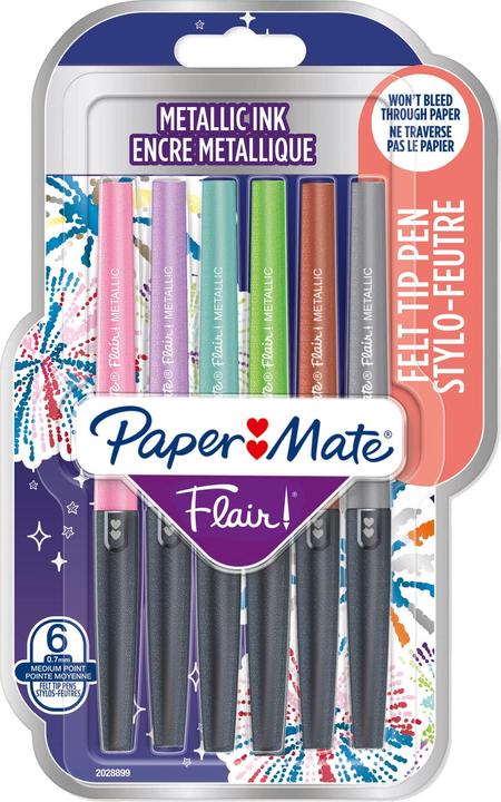 Produktbild Paper Mate Faserschreiber Flair 6er METALLIC M (Multicolor, 6 x)