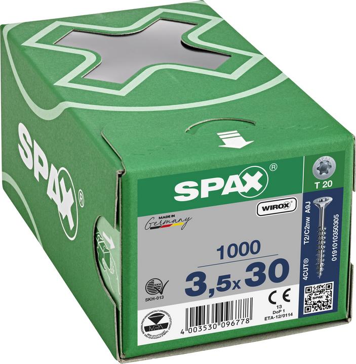 Produktbild Spax Spanplattenschrauben SK T15 3,5x30 mm (1000 Schrauben pro Stück)