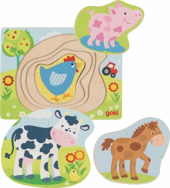 Produktbild Goki Kleinkinder Puzzle Bauernhoftiere (10 Teile)