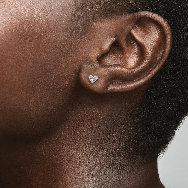Productafbeelding Pandora Drievoudige stenen hart oorbellen (Sterling zilver)