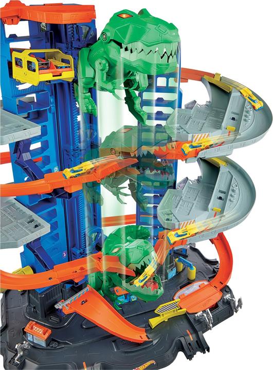 Produktbild Hot Wheels City Megacity Parkgarage mit T-Rex-Angriff