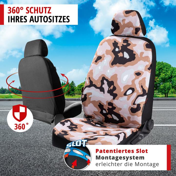 Produktbild CarComfort Autositzbezug Camouflage, PKW-Schonbezug Einzelsitz Camouflage-Design