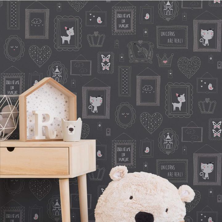 Actual product image A.S. Création with glitter Boys & Girls 6 with picture frame (53 x 1005 cm)