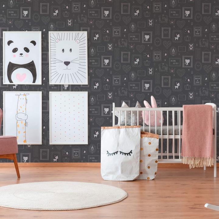 Actual product image A.S. Création with glitter Boys & Girls 6 with picture frame (53 x 1005 cm)