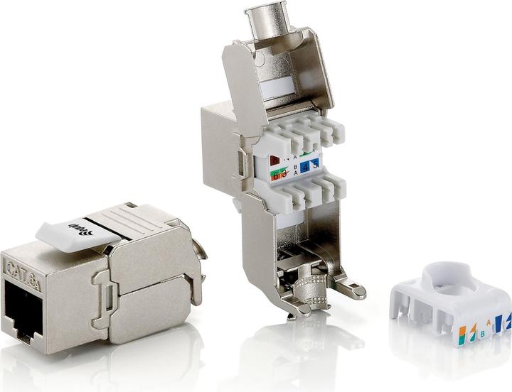 equip 1Set gleich 8 JacksKeystone Jack Cat.6A voll geschirmt werkzeugfreier Anschluss (Keystone Modul)