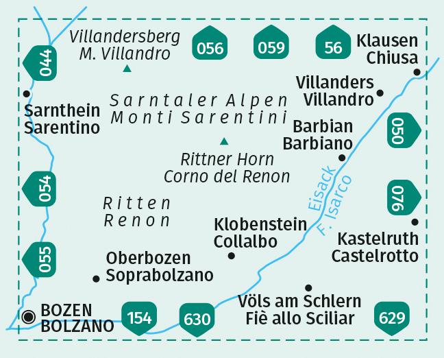 Energie-Label KOMPASS Wanderkarte Ritten, Renon