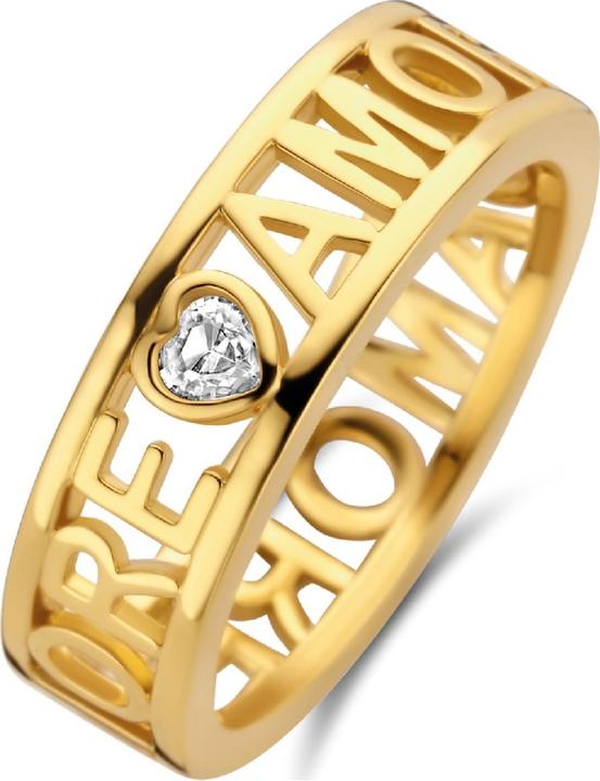 Produktbild Ti Sento Milano Ring Amore mit Zirkonia vergoldet 12227ZY (56, 925 Silber)