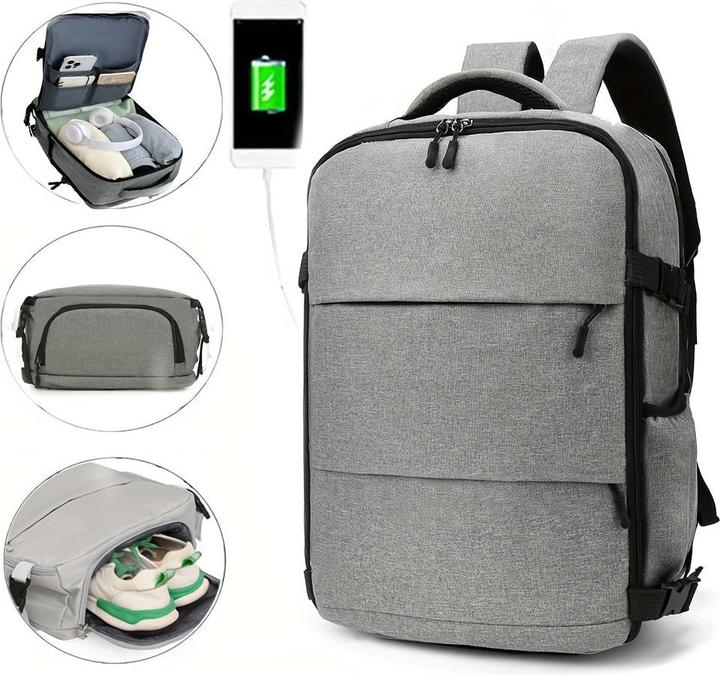 Only-Bags.Store Vielseitiger Reiserucksack mit Schuhfach - stylisches und strapazierfähiges Nylon, verstellbare