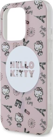 Immagine prodotto Hello Kitty HKHMP16LHAOPP Custodia rigida per iPhone 16 Pro 6,3" różowy/rosa IML All Over Paris Magsafe (Apple iPhone 16 Pro)