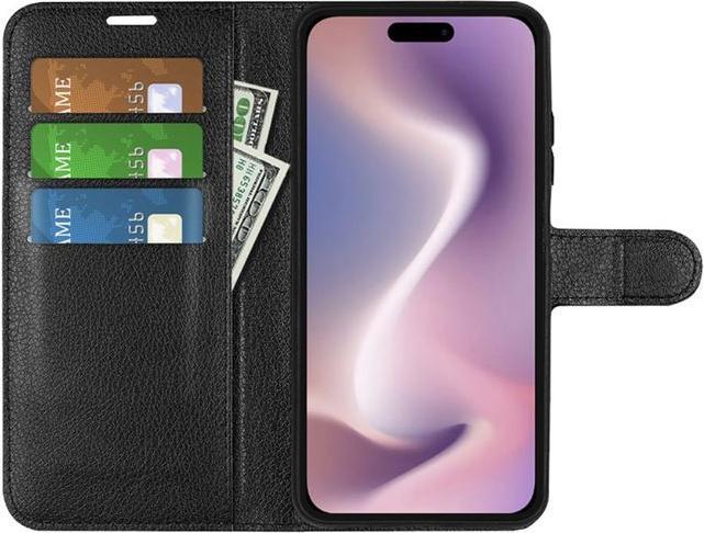 Actual product image MU Classic Litchi Leather Bookcover Series (Apple iPhone 16)