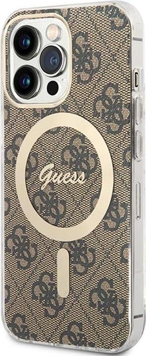 Produktbild Guess Zestaw GUBPP13XH4EACSW Case+ Charger iPhone 13 Pro Max brązowy/brown hard case 4G Print MagSaf (Apple iPhone 13 Pro Max)