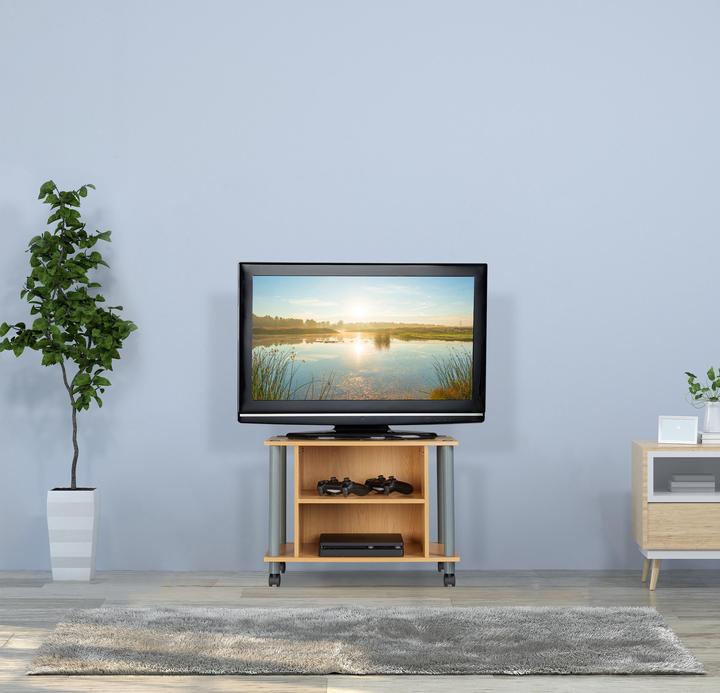Image du produit Relaxdays Meuble TV sur rouettes et compartiments (60 x 40 x 45 cm)