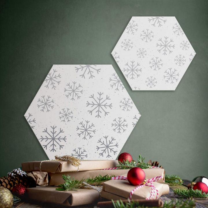 Immagine prodotto Trenddeko Cristalli di ghiaccio con effetto argento e fiocchi di neve (55 x 47 cm)