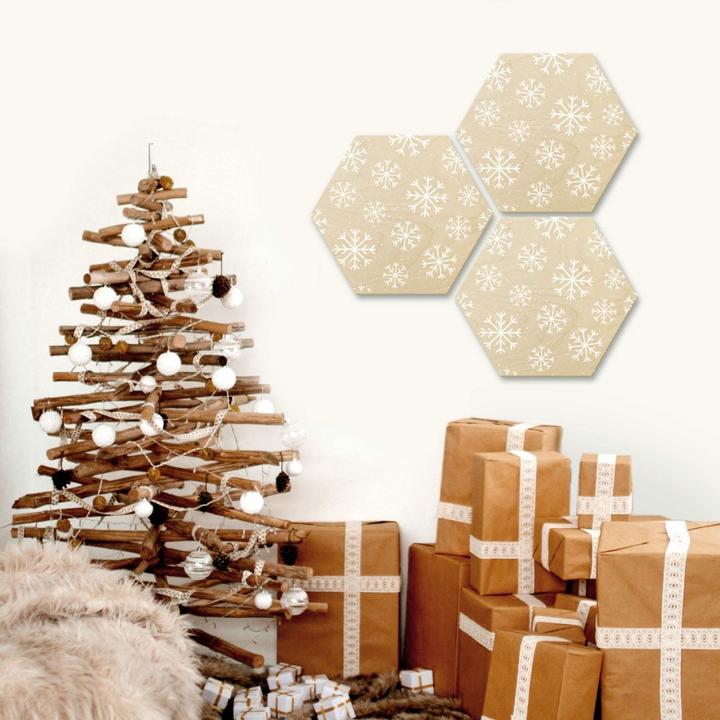 Produktbild Trenddeko Schneeflocken Eiskristalle Weiss (55 x 47 cm)