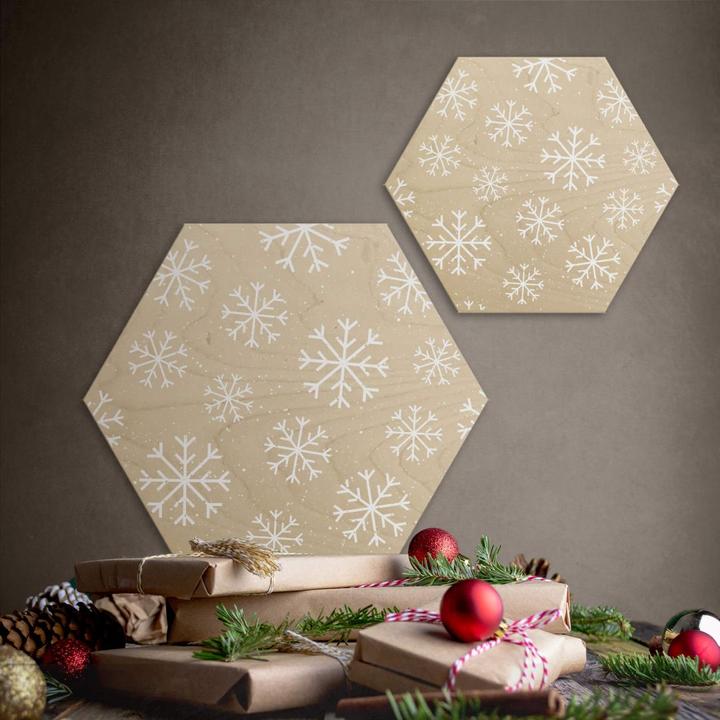 Produktbild Trenddeko Schneeflocken Eiskristalle Weiss (55 x 47 cm)