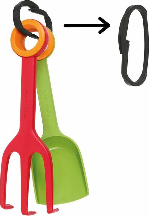 Produktbild Fiskars Kinder-Blumenkelle und Kinder-Pflanzgabel, 2-in-1-Set, Länge: 24 cm, Glasfaserverstärkter Ku