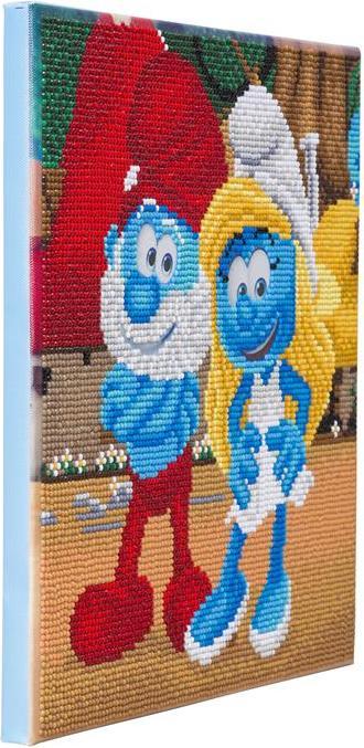 Produktbild Craft Buddy Schlumpfine und Papa Schlumpf, Bild 30x30cm Crystal Art