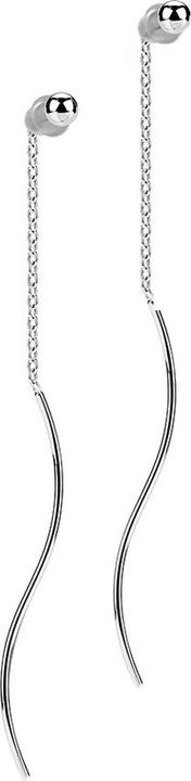Produktbild Star Piercing Ohrstecker silber Kugel freifallende Kette mit Welle (ohne Messing, Chirurgenstahl 316L)