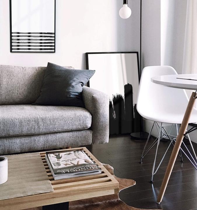 Actual product image Trenddeko black brush (100 x 120 cm)