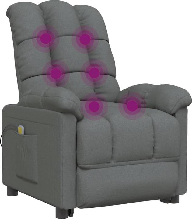 Produktbild VidaXL Massagesessel Fernsehsessel Relaxsessel Liegesessel Dunkelgrau Stoff