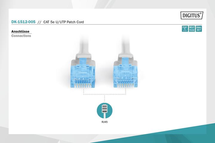 Actual product image Digitus Patch cable (U/UTP, CAT5e, 0.50 m)