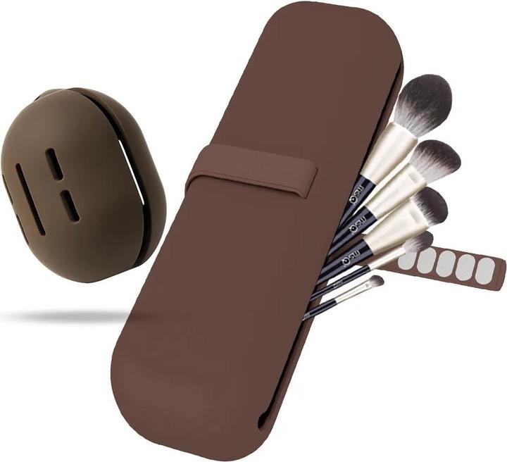 Immagine prodotto Only-Bags.Store Porta pennelli da viaggio, borsa per pennelli cosmetici in silicone, custodia per spugne da trucco