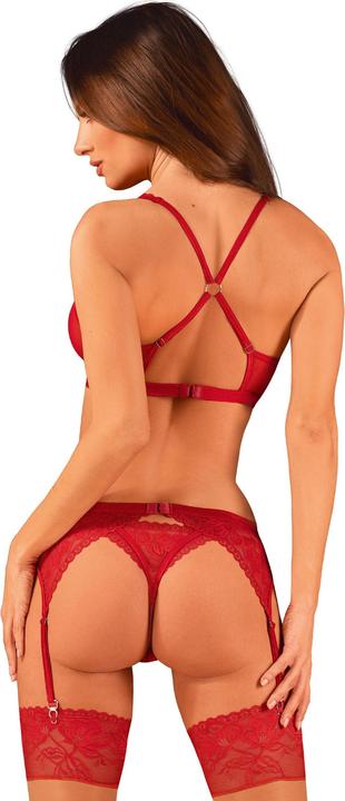 Actual product image Obsessive Lacelove Three-Piece Set Red M/L (M/L)