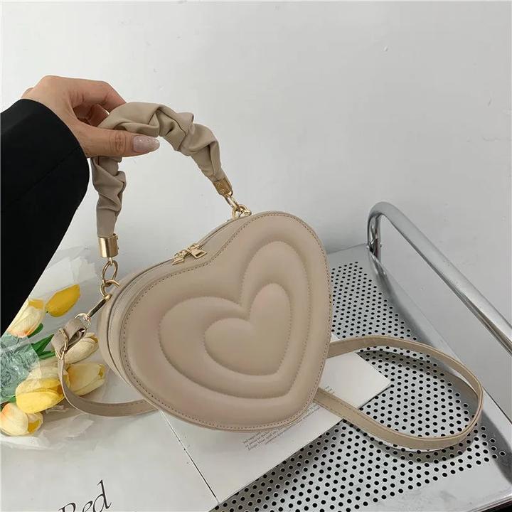 Immagine prodotto Only-Bags.Store Love Heart Shape Shoulder Bag Small Handbags Designer Crossbody Bags Solid Pu Leather Top Handle
