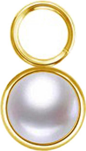 Produktbild Star Piercing Anhänger vergoldet ein Perle weiss (ohne Messing, Chirurgenstahl 316L)