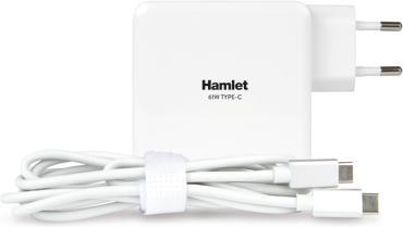 Actual product image Hamlet 61W Type-C Charger universal notebook power supply white (61 W)