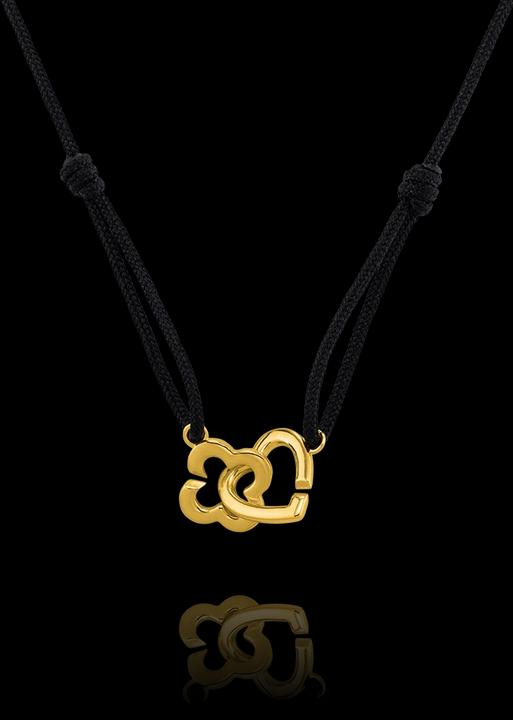 Produktbild Charles Garnier PASSION Halsband mit verschlungenem Herz und Kleeblatt aus goldenem Silber
