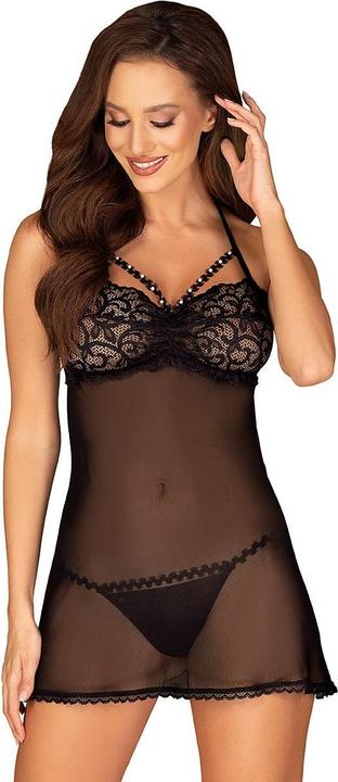 Image du produit Obsessive Joylace Nuisette transparente - Noir (L, XL)
