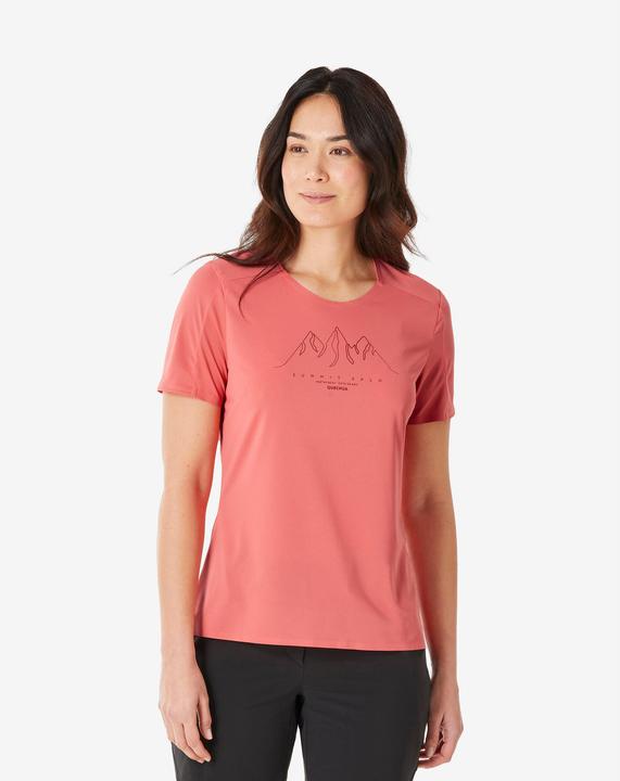 Quechua Women’s Short-Sleeved Hiking T-Shirt - MH500 - Red