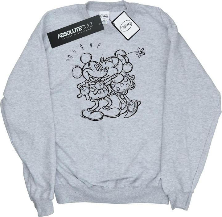 Actual product image Disney Mens Mickey And Minnie Mouse Kiss Sketch Sweatshirt (M)