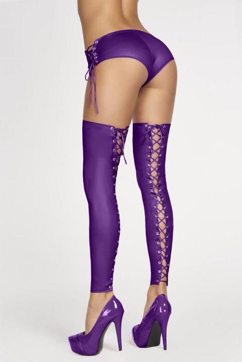 Actual product image 7 Heaven hold-up stockings in purple (S/M)