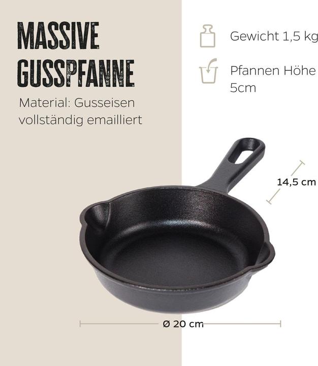 Actual product image Grillfürst Cast iron pan with handle Ø 20 cm