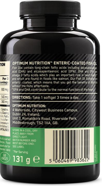 Produktbild Optimum Nutrition Fish Oil (100 Stück, Kapseln, 250 g)
