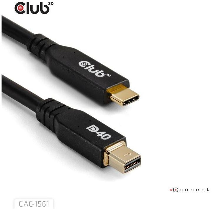 Actual product image Club 3D Club3D Cable USB Type C <> MiniDisplayPort DP40 2m St/St retail (2 m, USB Type C)