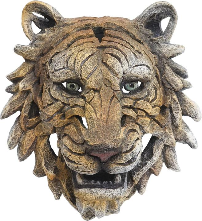 Produktbild Swisshandel24 Deko Schädel HWC-H41, Polyresin Wanddeko Kopf Trophäe, In-/Outdoor Tigerkopf 35cm (35 x 31 x 18 cm)
