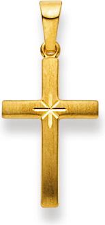 Natsumi Schmuck Kreuz Anhänger Gelbgold 18K/750 Matt/Poliert (750/18 K Gelbgold)
